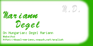 mariann degel business card